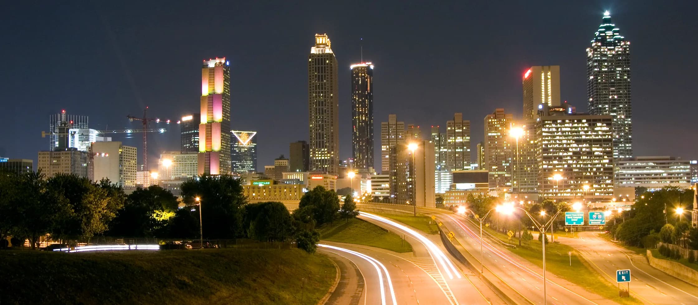 Photograph of Atlanta, Georgia, United States: Atlanta, Panorama bei Nacht